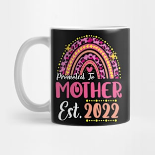 Promoted to Mother Est.2022 Rainbow Mama to Be New Mama Mug